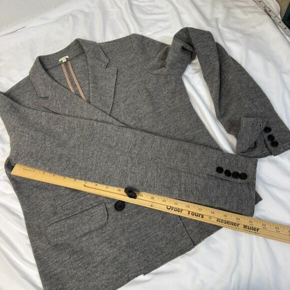 J.Crew Wool 10 Tall M L Benny Double Breasted Blazer Unstructured Gray Unlined - Picture 13 of 16